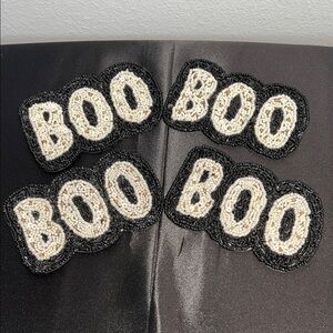 Spooky Night | Beaded “BOO” Coasters | Set of 4